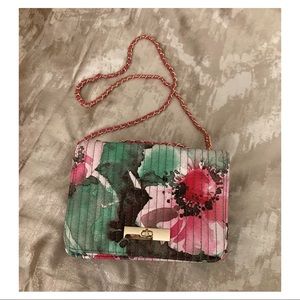 Adjustable floral watercolor purse